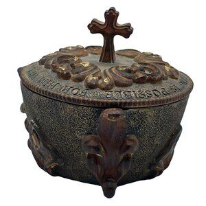 Spiritual Harvest Sienna Jeweled Prayer Box With Lid CJ-0746